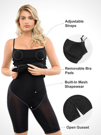 The Shapewear Dress Slip Ruched Midi