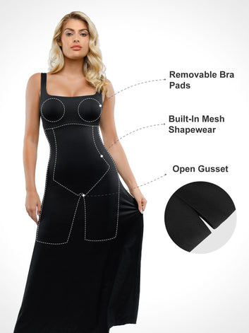 The Shapewear Dress Square Neck Sleeveless Maxi