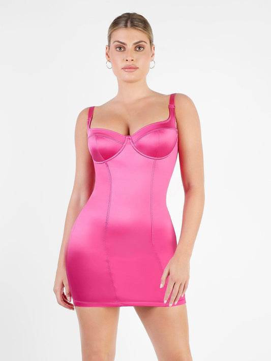 The Shapewear Dress Metallic Shiny Bustier Mini